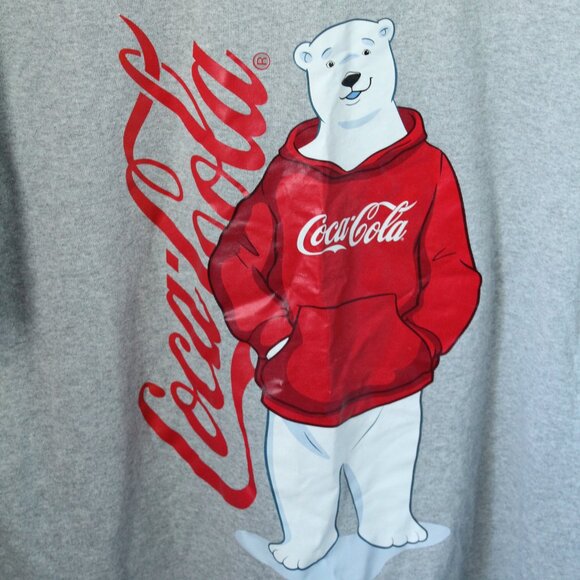 Coca Cola Polar Bear Size M Mens Tshirt Grey - Picture 2 of 2